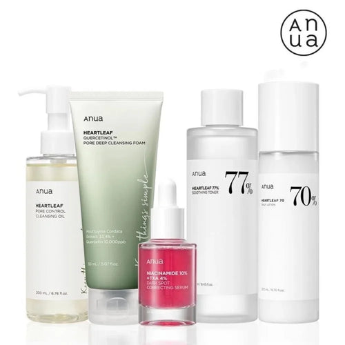 Anua Heartleaf 77% Skincare Set – Toner, Essence & Cleansing Water