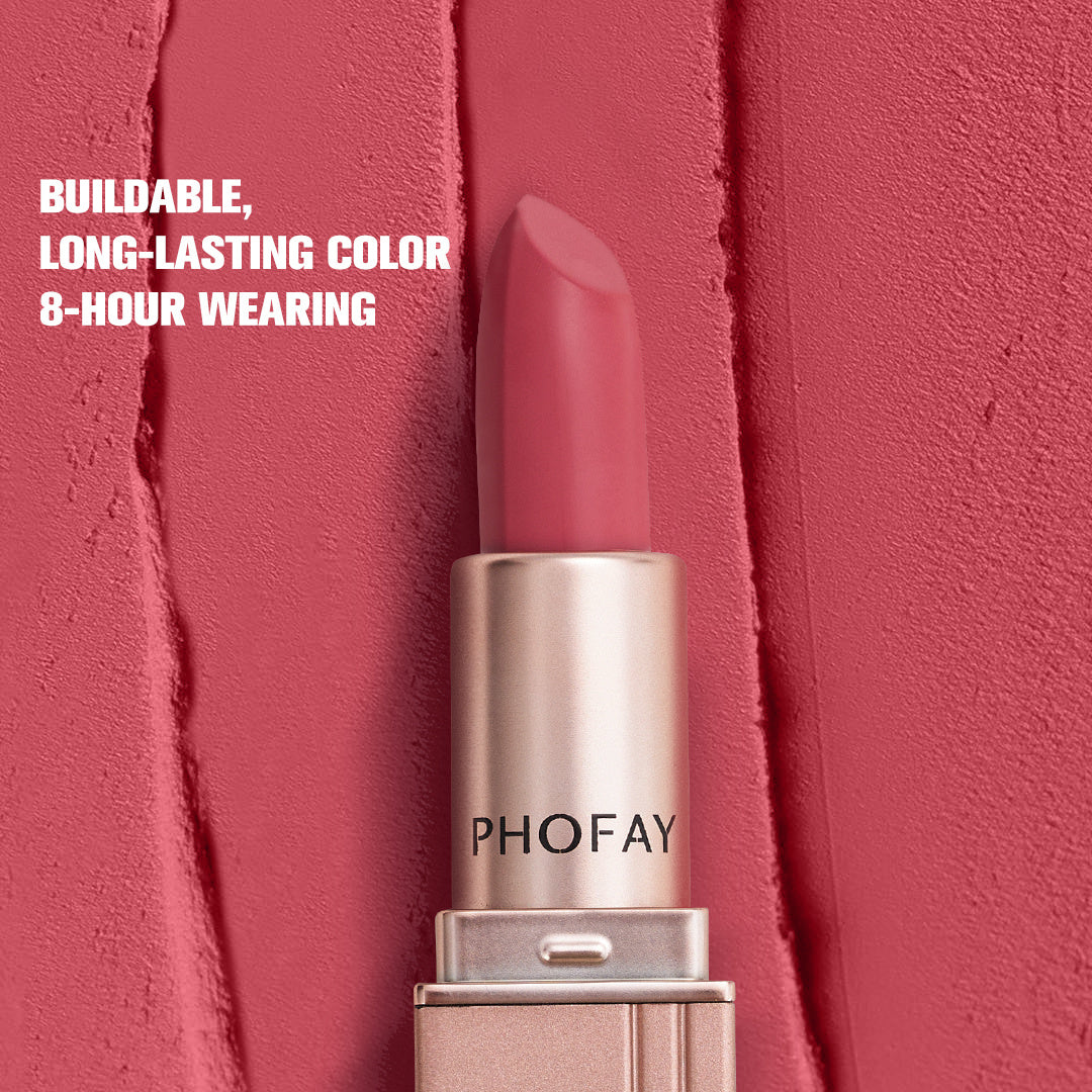 PHOFAY Matte Lipstick – Soft Velvet Finish, Vegan Formula