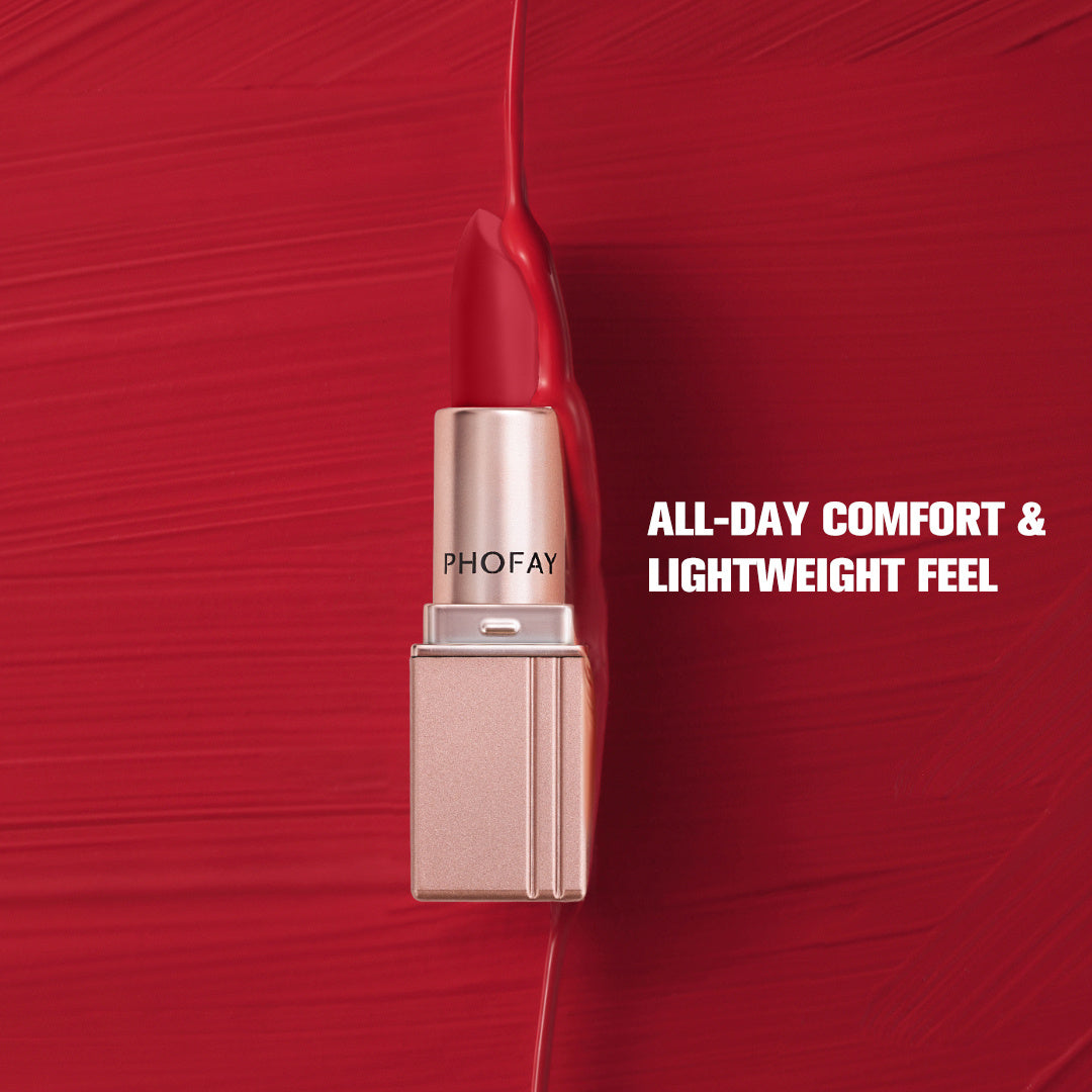 PHOFAY Matte Lipstick – Soft Velvet Finish, Vegan Formula