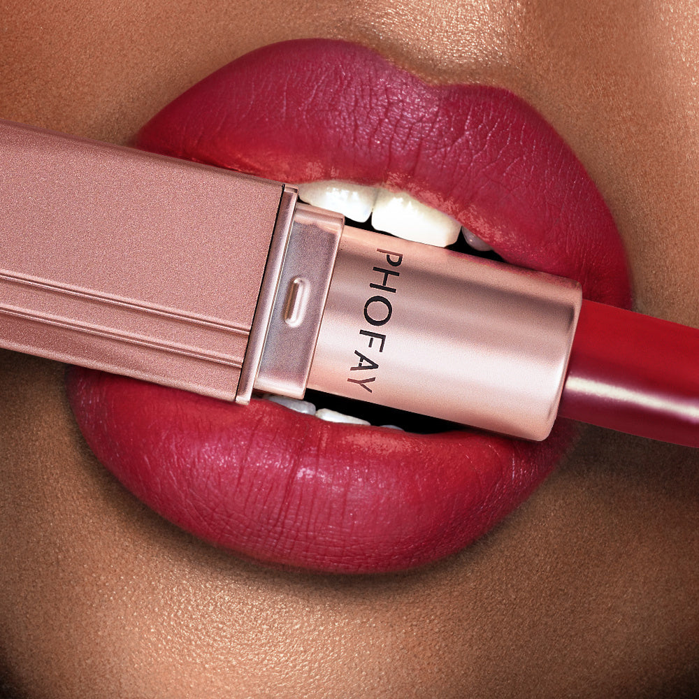 PHOFAY Matte Lipstick – Soft Velvet Finish, Vegan Formula