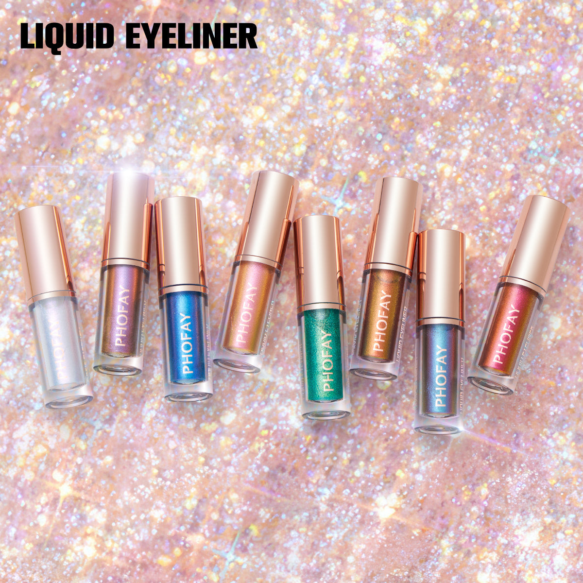 PHOFAY Liquid Glitter Eyeliner Set – Waterproof, High-Shine, Long-Lasting