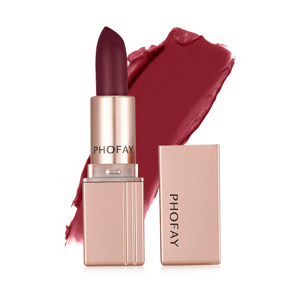 PHOFAY Matte Lipstick – Soft Velvet Finish, Vegan Formula